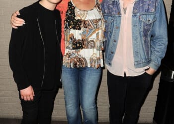 Denise Welch pictured with her sons Louis Healy (left) and Matty Healy (right) in 2015