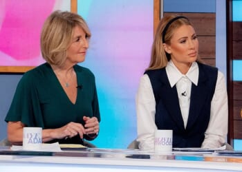 Kaye Adams' celeb pals have told trolls to leave her alone after she was axed from £155K- a-year BBC Radio Scotland show amid a misconduct probe (Pictured with Olivia Attwood, right)