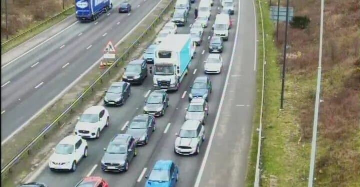 M62 closed in BOTH directions after crash as air ambulance lands on motorway with drivers facing hour-long delays