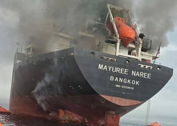 At least three tankers have now been hit by ¿unknown projectiles¿, including a Thai-flagged cargo ship which was hit with Iranian missiles on March 11