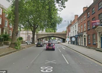 The incident involving a black Suzuki Swift happened at around 9.30pm on Saturday in the Friar Gate area of Derby (pictured, file photo)