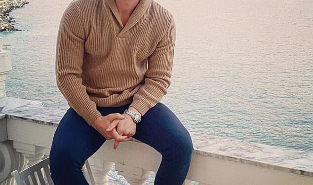 Mikey Pembroke (pictured) has shared terrifying footage as air strikes rain down on his Dubai apartment