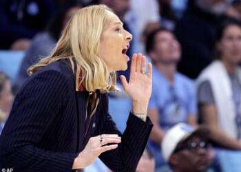 Maryland coach Brenda Frese was seen screaming in the face of one of her star players