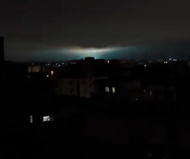 In one video, a wide glow appeared over western Tehran, a phenomenon believed by some analysts to be caused by an attack on a power distribution centre