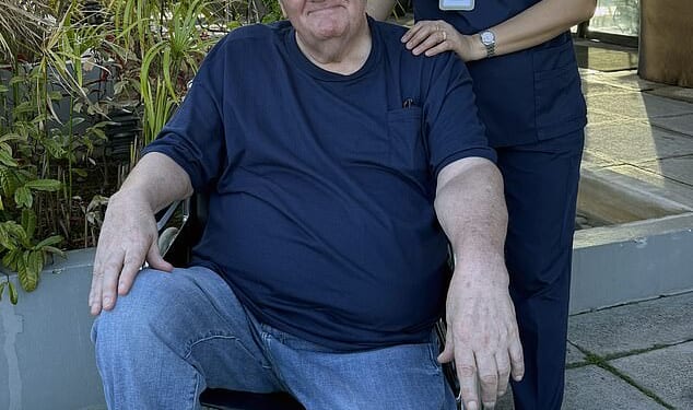 Retired Hollywood lighting director Thomas Markle, 81, who split with Meghan’s mother Doria Ragland when Meghan was just five years old,  has found love again new love with Filipino nurs Rio Canedo, 46 (pictured together)