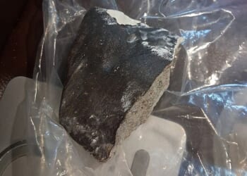 Pictured: The meteorite that landed in Sherrie James's home just outside Houston on Saturday