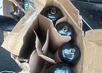 Officers found four large canisters of nitrous oxide when they searched Zanko Akbar's car after he was arrested for driving without a licence or insurance