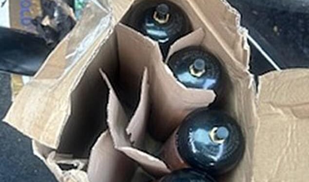 Officers found four large canisters of nitrous oxide when they searched Zanko Akbar's car after he was arrested for driving without a licence or insurance