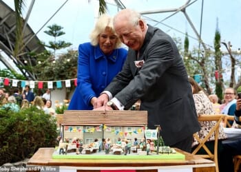 Charles, 77, and Camilla, 78, were welcomed to the popular attraction to mark its 25th anniversary and enjoyed a tour around the environmental project to learn about its innovative work and goals for the future