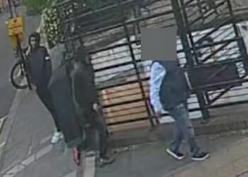 Footage obtained by the Daily Mail shows Zakaria Snouci approaching his victim - who is dressed in a gilet and smart shirt - on the corner of Porchester Place near Hyde Park