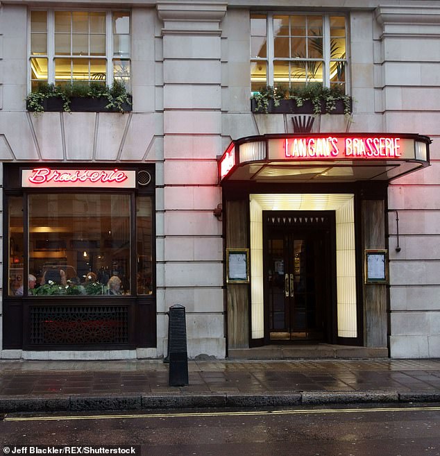Mr Ni told jurors he was approached by two men from behind as he left Langan's Brasserie on Stratton Street (pictured)