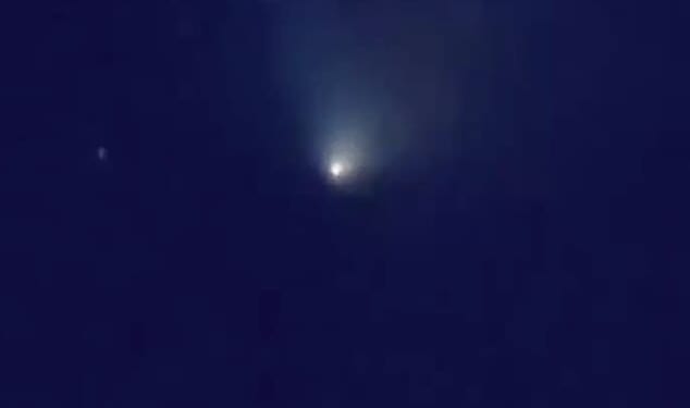 This is the moment an Iranian ballistic missile is blown up in space above Israel