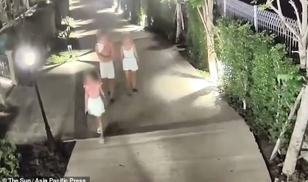 A family of three staying at a neighbouring hotel can be seen on the CCTV footage appearing to overhear Jordan shouting on the phone