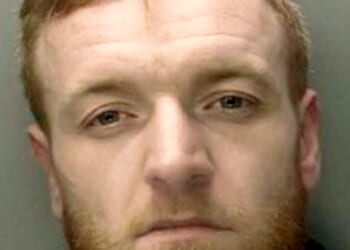 Jordan Peebles (pictured), 32, from Coventry, West Midlands, burst into the newsagents in the city's Riley Square wielding a large kitchen knife last Christmas Eve