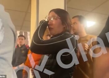 A video from Spanish outlet OK Diario shows the tearful friend attempting to convince two police officers to let her see Castillo one last time