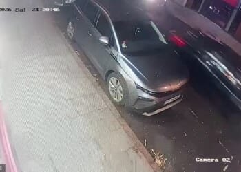 Footage appears to show the moment a driver raced away from the scene after ploughing into pedestrians in Derby city centre last night