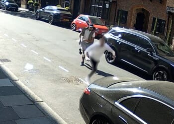 CCTV footage shows the watch thieves being chased through Mount Street, Mayfair