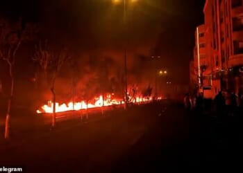 A 'river of fire' was seen in the streets of Tehran after Israeli strikes on oil depots caused gas pipelines to explode