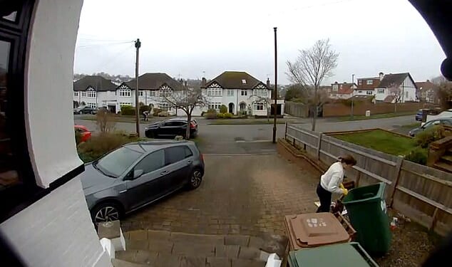 Jane Green (pictured) ended up in A&E after fracturing her shoulder when falling into a recycling bin as she cleaned it out