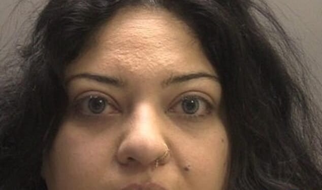 Zara Arsalan, 31, shook Harleen Bains vigorously and repeatedly banged her head on a table after 'losing her temper' with the defenceless baby at their Black Country home on July 23, 2020