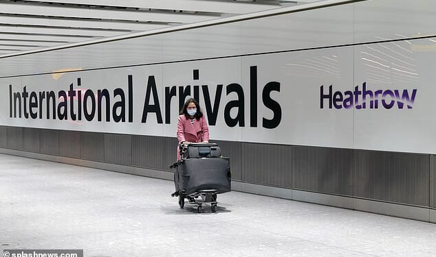 Ms Gross was informed that reclaiming the item would incur a £25 fee, a figure that doubles to £50 if the coat is returned via post (Pictured: A stock photo of international arrivals at Heathrow Terminal Three)