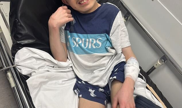 Harley Harris (pictured) was diagnosed with a rare condition known as spondylocarpotarsal synostosis at only five years old. Now, his family have been told Harley has run out of treatment options in the UK