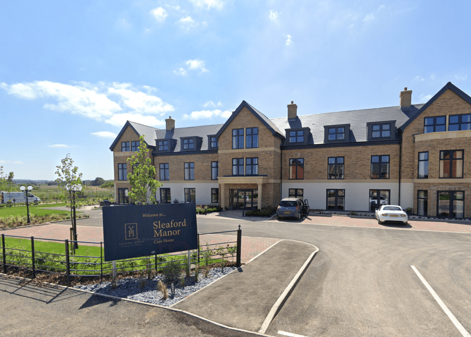 Sleaford Manor Care Home building exterior.