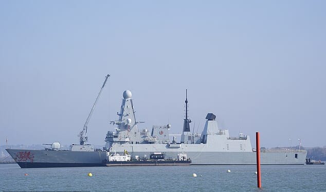 HMS Dragon, a Type 45 air defence destroyer will be sent to the eastern Mediterranean. She was pictured today loading up with ammunition in Portsmouth