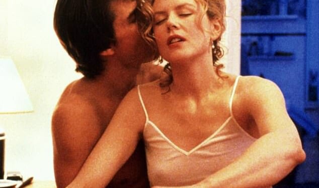 Nicole Kidman has named the actor she liked kissing the least on screen while appearing on the latest episode of the Las Culturistas podcast; Kidman seen with ex Tom Cruise in Eyes Wide Shut (1999)