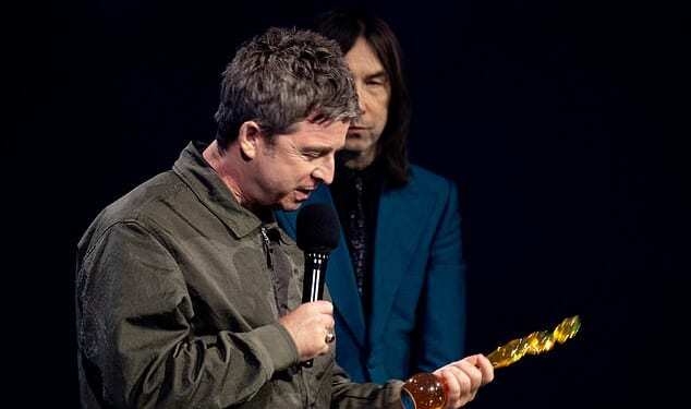 Noel Gallagher poked fun at the BRITs after being awarded the Songwriter of the Year on Saturday night