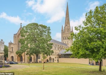 Norwich might find itself the butt of jokes as the fictional home of Alan Partridge, but judges were left impressed. Pictured is Norwich Cathedral