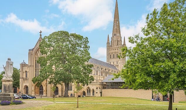 Norwich might find itself the butt of jokes as the fictional home of Alan Partridge, but judges were left impressed. Pictured is Norwich Cathedral