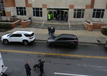 Police in Norfolk, Virginia, arrive outside Old Dominion University's campus Thursday after reports of an active shooter.
