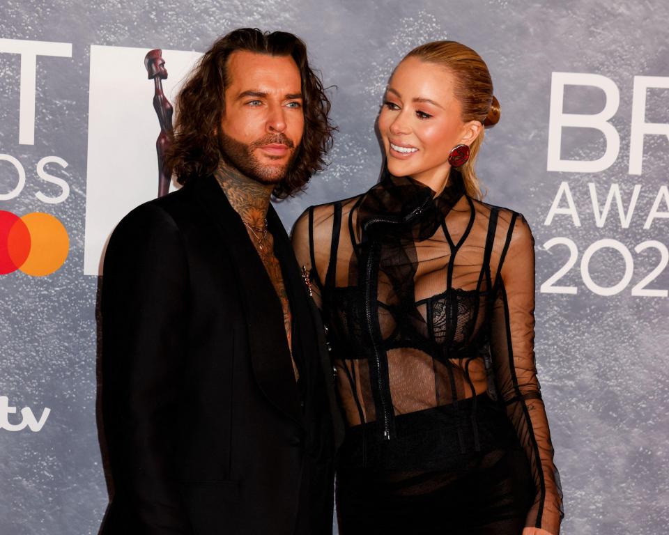 Pete Wicks and Olivia Attwood at The BRIT Awards 2025.