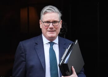 The Ministry of Defence has released footage of a Royal Air Force jet shooting down an Iranian drone in the wake of Donald Trump's lambasting of Keir Starmer (pictured leaving 10 Downing Street on Monday)