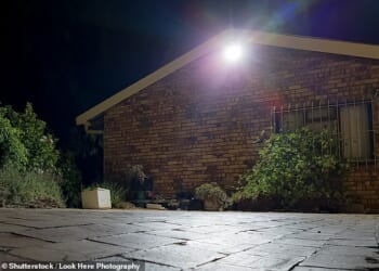 Strong light: A This is Money reader's neighbour had a bright floodlight with sensor installed, overlooking his daughter's bedroom (file image)
