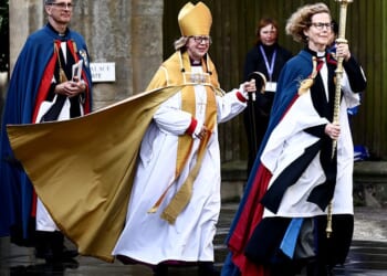 Archbishop of Canterbury Dame Sarah Mullally arriving for her enthronement on Wednesday