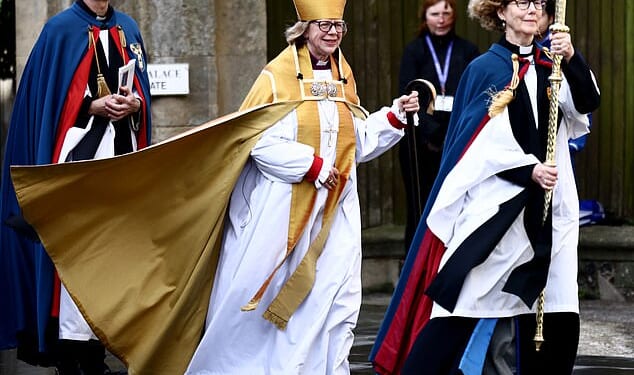 Archbishop of Canterbury Dame Sarah Mullally arriving for her enthronement on Wednesday