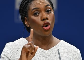 Kemi Badenoch yesterday accused Keir Starmer of lying about Peter Mandelson’s appointment, amid growing claims of a cover-up (The Tory leader is pictured on October 8, 2025)