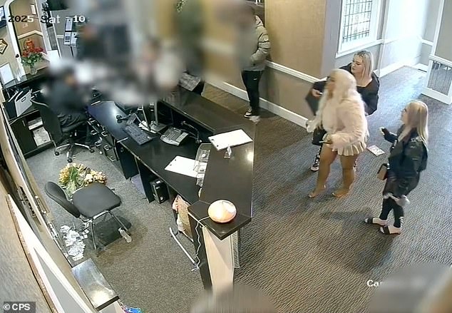 CCTV footage of Larisa Sumovskaja, 19, Kera McKeown, 19, and Jasmine Orchard, 21, causing chaos at the hotel on April 19 last year