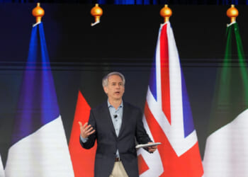 Matt Bennett of Third Way speaks during the "Winning the Middle" conference on March 2, 2026, in Charleston, South Carolina.