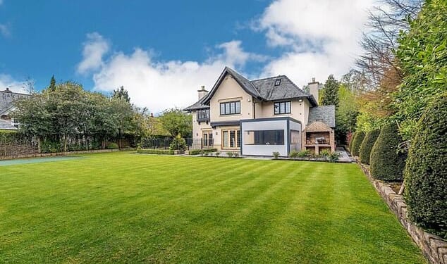 This five-bed property in Hale, Greater Manchester, boasts an expansive garden
