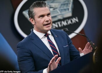 Hegseth claimed that America 'didn't start this war' as he revealed Iran's plans to build a 'missile shield' to protect its nuclear ambitions