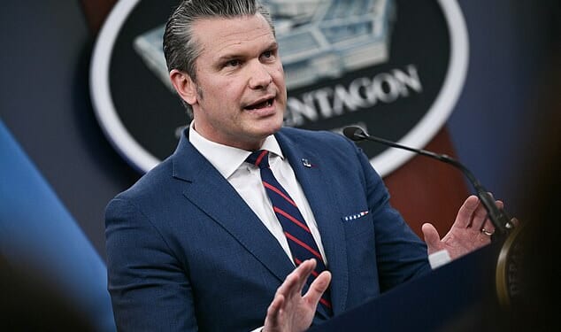 Hegseth claimed that America 'didn't start this war' as he revealed Iran's plans to build a 'missile shield' to protect its nuclear ambitions