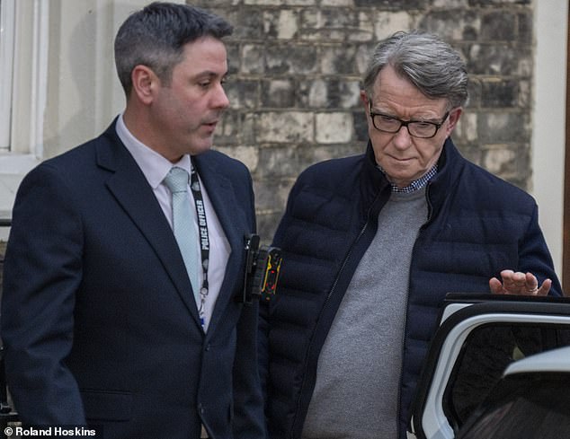 Lord Mandelson was arrested last month on suspicion of misconduct in public office, having been accused of passing sensitive information on to Epstein while a government minister