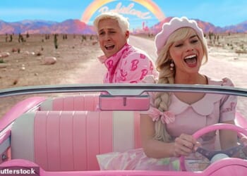 Playing 'Barbie and Ken' helps children develop vital social skills that they cannot get from tablets, a study suggests (pictured: Margo Robbie and Ryan Gosling star in the 2023 Barbie movie)