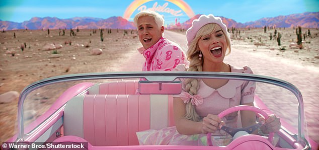 Playing 'Barbie and Ken' helps children develop vital social skills that they cannot get from tablets, a study suggests (pictured: Margo Robbie and Ryan Gosling star in the 2023 Barbie movie)