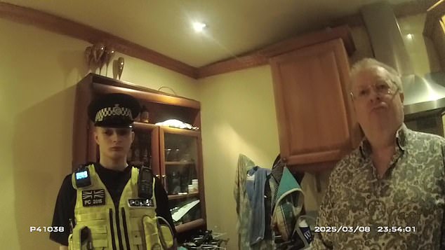 A dozen Hertfordshire officers arrived at the home of IT boss Sam Smith after the force received complaints from two Facebook group members