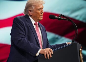 Politico has deleted an apparently anti-Semitic cartoon depicting President Donald Trump and Israeli Prime Minister Benjamin Netanyahu covered in blood. Trump is seen speaking at an event in Miami on Friday