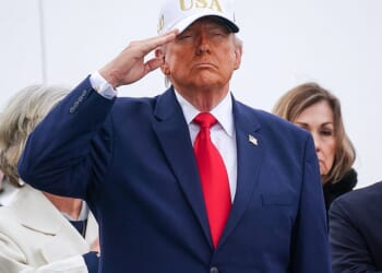 President Donald Trump saluted the six fallen soldiers as they were giving their dignified transfer at Dover Air Force Base in Delaware